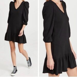 Nation LTD Casual Black Puff Sleeve Dress, size small